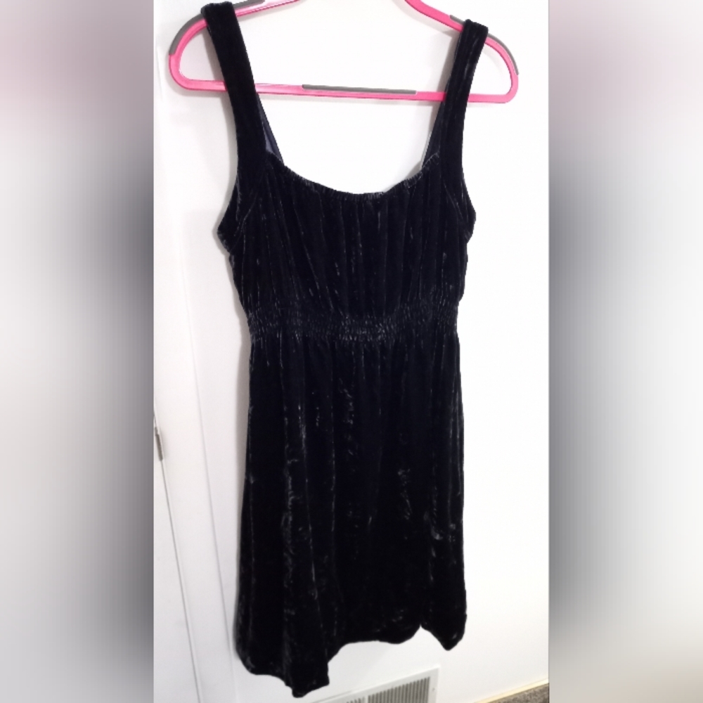 Odille rayon/ silk velvet dark blue dress sz 10 anthropologie brand